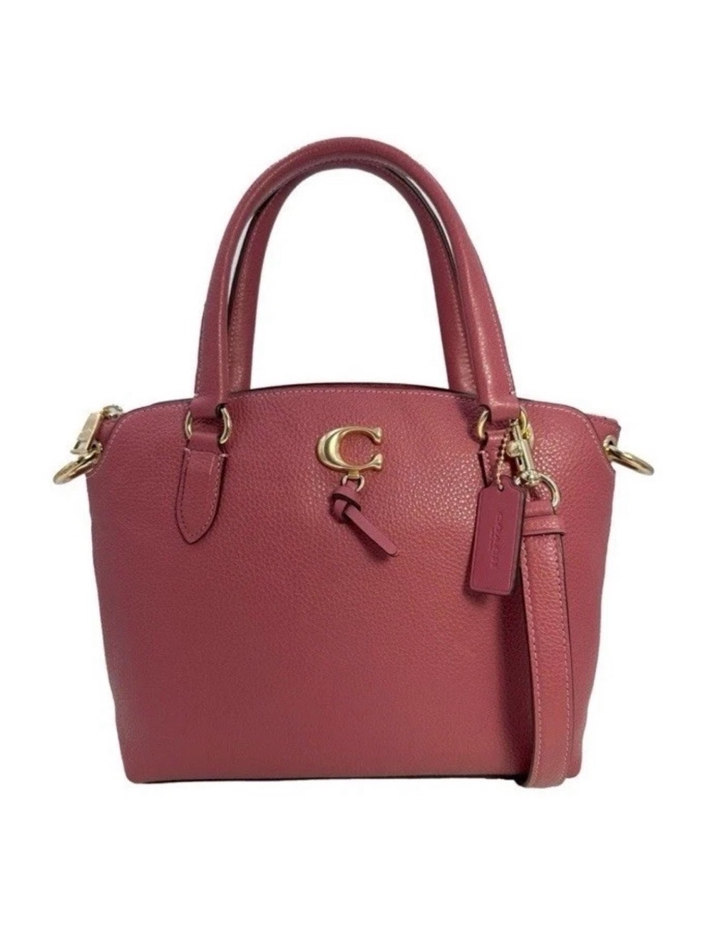 Coach Raspberry Leather Handbag - Picture 8 of 8